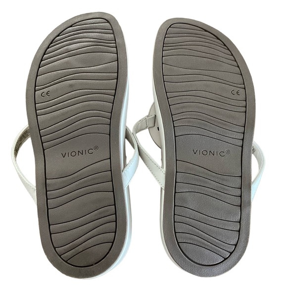 VIONIC Solari Toe Post Cream White Sandals Flats Shoes NEW Size 9 - Picture 6 of 8